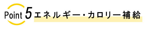 ポイント5　エネルギー・カロリー補給