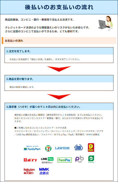 後払い決済ご案内