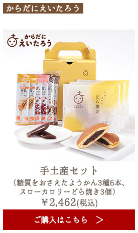 からだにえいたろう 手土産セット（糖質をおさえたようかん3種6本、スローカロリーどら焼き3個） ギフトセット